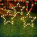 BrizLabs Weihnachtsbeleuchtung Außen, 3er Set 90 LED Gartenstecker Sterne Metall Weihnachtsstern Gartenstäbe Außenbeleuchtung mit Timer Weihnachtsdeko Gartendeko Beleuchtet, Schwarze Stern, Warmweiß