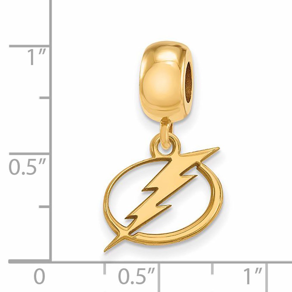 Tampa Bay Ligtning Bead Charm Small (1/2 Inch) Dangle (Gold Plated)