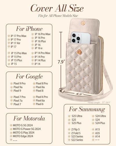 Image of Miss Adola Zipper Cell Phone Purse Crossbody Bag for Women
