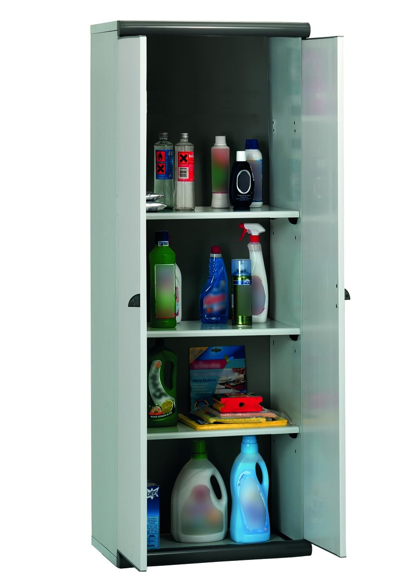Garofalo - Scik Basic Recycled - Armadio Alto in Resina (PVC) 2 ante - Colore Grigio