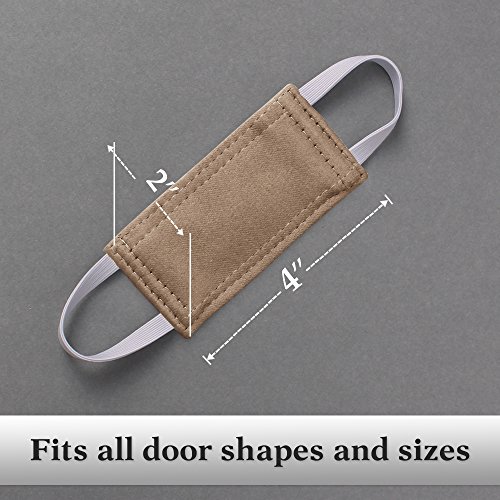 Image of PONY DANCE Baby Door Latch Cover Closer - Nursery Door Silencer with Strong Elastic Straps, Thick Solid Cushion for Noise Reduction, Prevents Slamming, 3 Pieces, 4W x 2L Inches, Mocha