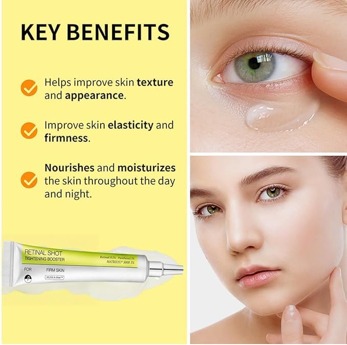 Image of Retinal Cream Tightening Booster 30ml - 4% Retinal Liposome + Fermented Bean | Anti-Aging, Wrinkle Care, Brightening Fine Lines, & Firming Eye Treatment All Skin Serum