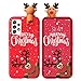 Vauki Weihnachten Hülle für Samsung A52 5G,Rot Silikon Weich Stoßfest Handyhülle mit 3D Cartoon Puppe Süß Case Christmas Muster Motiv Design Mädchen Cover Schutzhülle für Samsung A52 5G 6.5",Hirsch 2