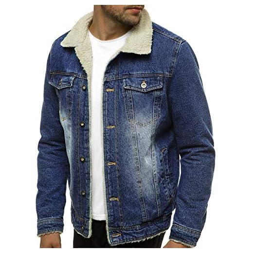 OZONEE herr jeansjacka jacka jeans vinterjacka fodrad övergångsjacka höstjacka vintage herrjacka vinter övergång denim cykeljacka Sherpa jacka övergång 777/2605K