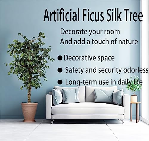 Viggda Artificial Ficus Trees 5Ft（2Pack） With Silk Leaves And Natural Trunk, Faux Ficus Tree With Sturdy Plastic Nursery Pot, Fake Ficus Tree For Office Home Farmhouse For Indoor Outdoor Decor #TOP7