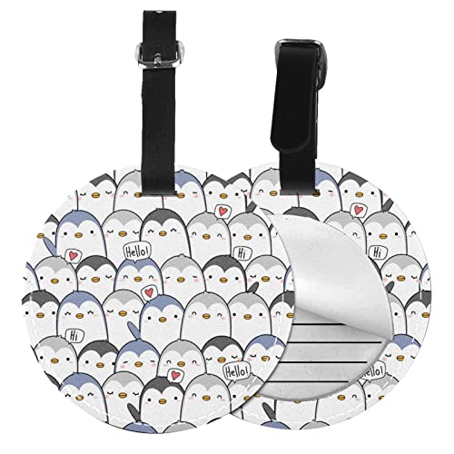 Étiquettes de bagage pingouin mignon en PVC souple idéales pour les vacances en famille