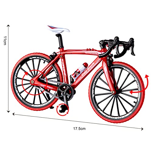 1:10 Scale Die-Cast Alloy Mini Bmx Mountain Bike Finger Bicycle Model Toy Desktop Decoration Crafts For Cycling Lovers Bike Racers Athletes Children Boys And Girls (Red) #TOP2