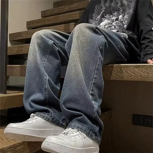 Men's Fashion Straight Leg Work Jeans Classic Vintage Outside Casual Jeans with Pockets4