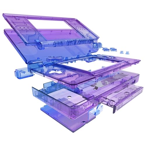 Image of eXtremeRate Gradient Translucent Bluebell Replacement Full Housing Shell for Nintendo DS Lite, Custom Handheld Console Case Cover with Buttons, Screen Lens for Nintendo DS Lite NDSL - Console Without