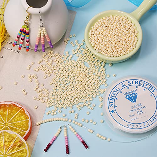Bala&Fillic Beige Color 3mm Seed Beads About 3600pcs/100Grams in Bag, 8/0 Glass Craft Beads for Making Bracelet Necklace Earring(Beige) - Image 2