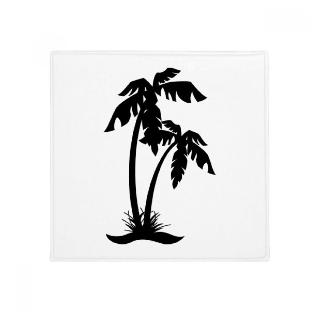 Tapis antidérapant silhouette palmier noir 80x80cm pour sol et cuisine