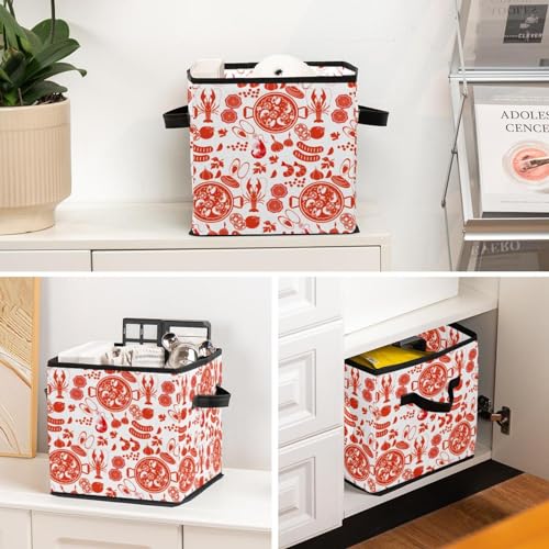 Boîte de rangement pliable en tissu cube paella pour garde-robe - 6