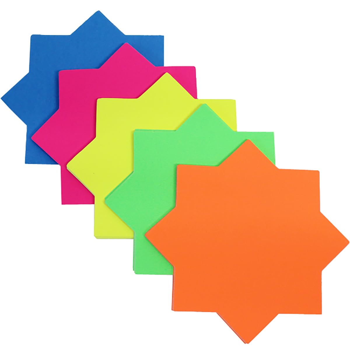 Bright Ideas Fluorescent Stars. Flash Stars Size 4” Inch, Approx 10.1cm x 10.1cm, Pack of 30 Assorted Colours. Ideal for Eye-catching Shop Retail and Price Signs. BI8001B.