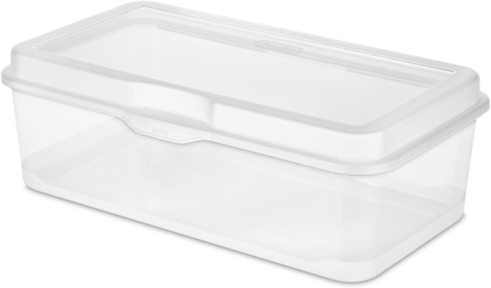 Sterilite 24-Pack Rectangular Large FlipTop, Clear Plastic Storage Box with Hinged Lid - Stackable Multipurpose Organizer for Art and Craft Supplies, Accessories, Photos & CDs, Home or Office Use