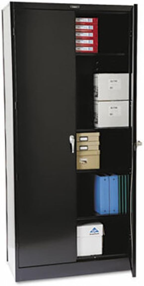 Tennsco 36 by 18 by 78-Inch Deluxe Steel Storage Cabinet with 4 Adjustable Shelves, Black