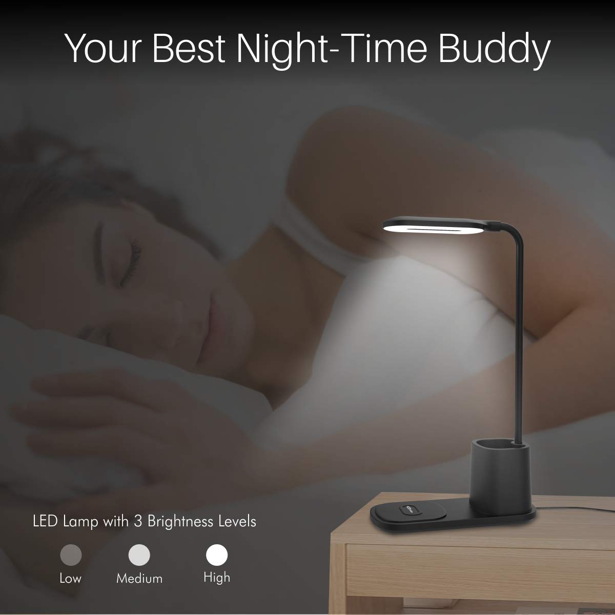 Portronics Brillo II Lamp with Wireless Charger -4