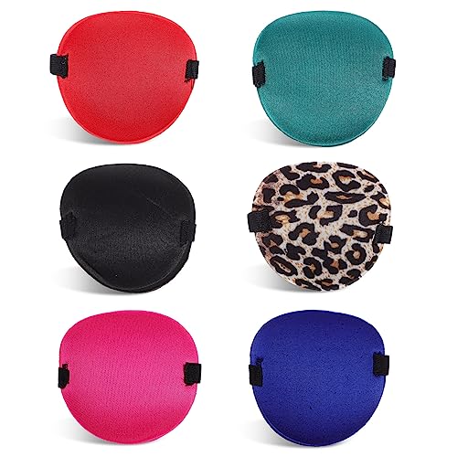 minkissy 6個 調節可能なソフトアイマスク 弱視ゴーグル 弱視アイマスク 片眼帯 sushy eye mask フルカバレッジ アイパッチ 小道具 目隠し 子 シングルアイマスク