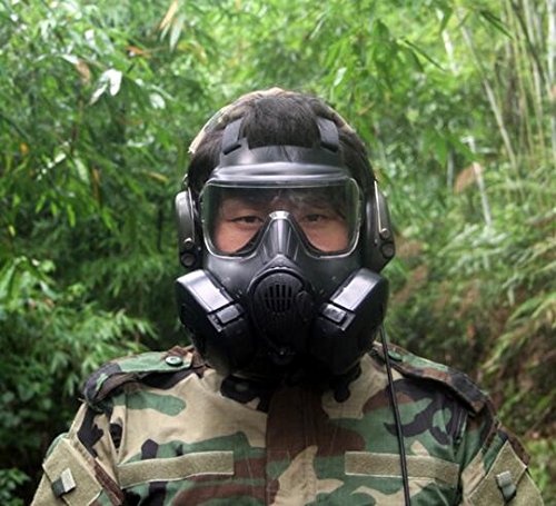 Maschera protettiva tattica M50 per softair e paintball, design doppia ventola, nera