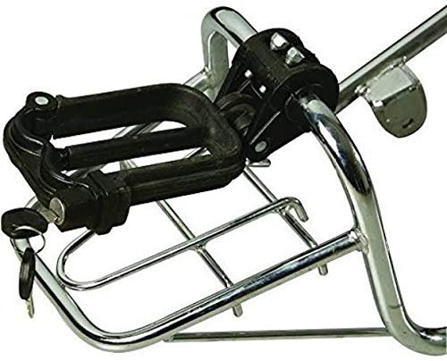 Image of W Shaped Helmet Lock for Bikes, Scooty and Motorbike (Black), Plastic