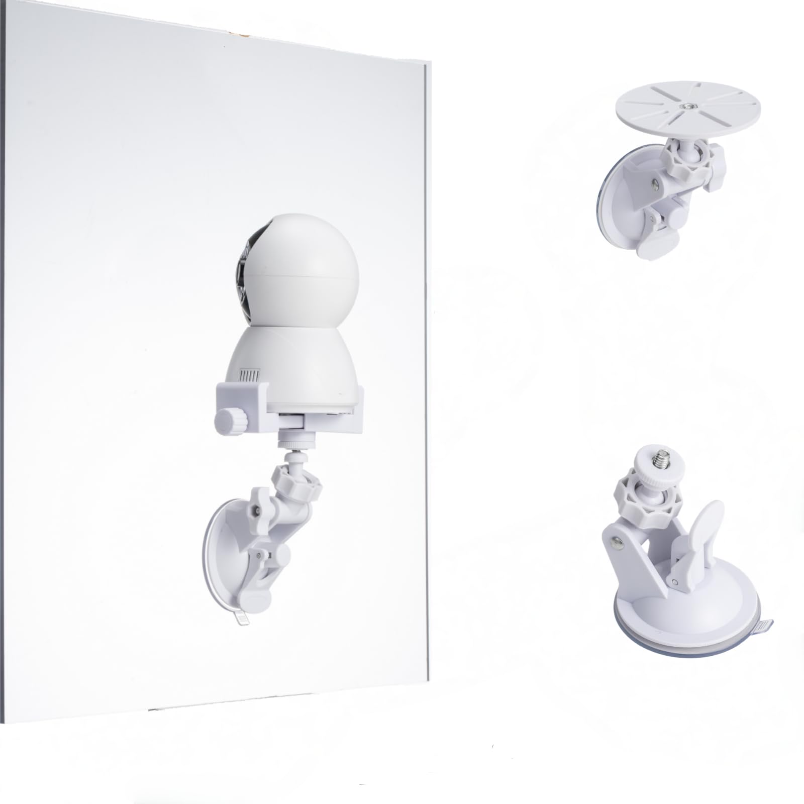 LamYHeng 2Pack White Window Mount for Security Camera, Suction Mount Bracket,Compatible with Universal Security Cameras (2)