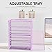 SUBEKYU 9 Tier Paper Letter Tray Desk Organizer with Handles - Purple Metal Mesh File Holder Paper Sorter Desk Organizer for Office Home School, Include 6 Pcs Adjustable Slid Tray, 6 Colors Available