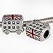 Bus Charm 925 Sterling Silver London Charm with Flag Charm of UK Charm Travel Charm for DIY Charms Bracelet