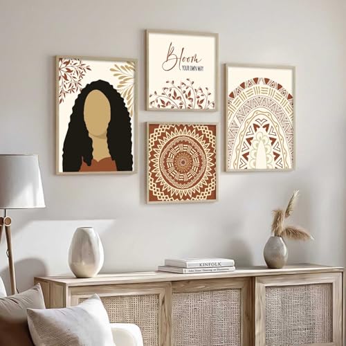Image of kotart Wall Decor Paintings for Wall Decoration with Frame - Modern Art Framed Painting for Living Room - Big Size Wall Painting /Hanging Set of 4 (Art 7, Big (13x17 or 13x13 inch))