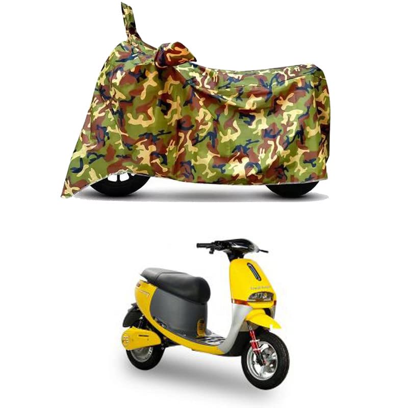 Image of Waterproof 100% PVC Coated Bike Scooty Two Wheeler Body Cover Compatible for Tunwal Lithino 2.0 /UV-Rays /Heat Protection /Birds Dropping /Scratchproof /Dust Proof /All Varient[6X6 Jungle Print]