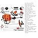 5 in 1 Weed Trimmer, 52CC Multifunctional Lawn Mower with 0.7L Oil Tank, 2 Cycle Weed Eater with Anti-Slip Handle Brush Cutter Garden Tools Edger Lawn Tool Red