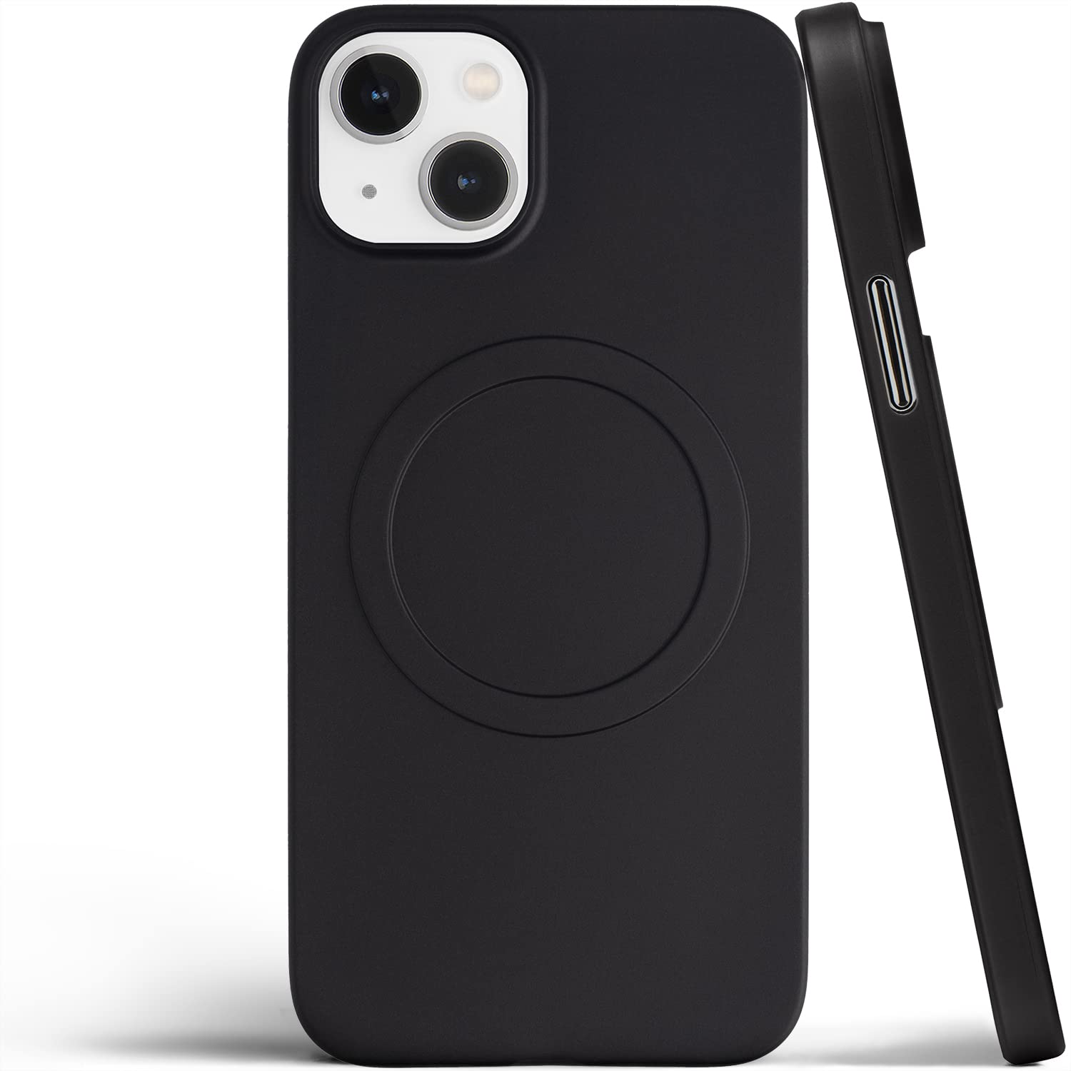 totallee Thin Magnetic Case for iPhone 14, Embedded Magnet, Thinnest Cover Ultra Slim Minimal - for Apple iPhone 14 (2022) (Solid Black)