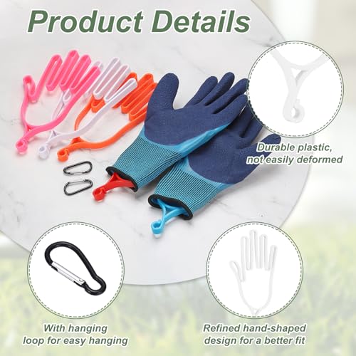 Soporte de guantes de golf PATIKIL extensor de plástico negro y blanco pack de 4 piezas con ganchos 3