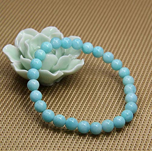 Image of Handmade Gem Semi Precious Gemstone 6mm Round Beads Stretch Bracelet 7 inch Unisex
