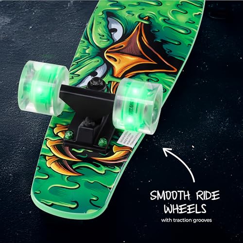 Image of Tony Hawk 22 inch Complete Cruiser Skateboard, 9-ply Maple Deck Skateboard for Cruising, Carving, Tricks and Downhill, Slime