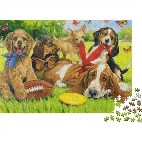 Puzzle de 1000 piezas familiar con diseño de perros para tardes de relajación en casa