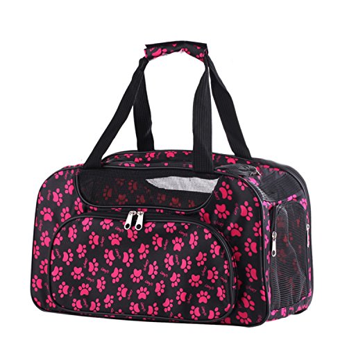 BELLAMORE GIFT Groß Transporttasche Katzentasche Hundebox Katzenbox Hundetasche Tasche für Hunde bis 5kg 46×26×26cm, Pink Cover
