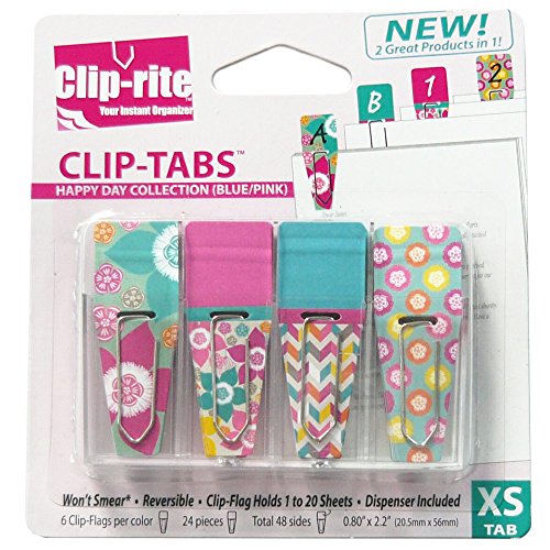 ベロスクリップタブ XSサイズ 24片 CRT-177 ブルー・ピンク・ハッピー2柄