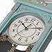 Clockswise Vintage Grandfather-Style Wall Clock with Wood-Effect Plastic Pendulum Battery-Operated for Home Decor Living Room Home Office Kitchen or Dining Room (Blue, 16 Inch)