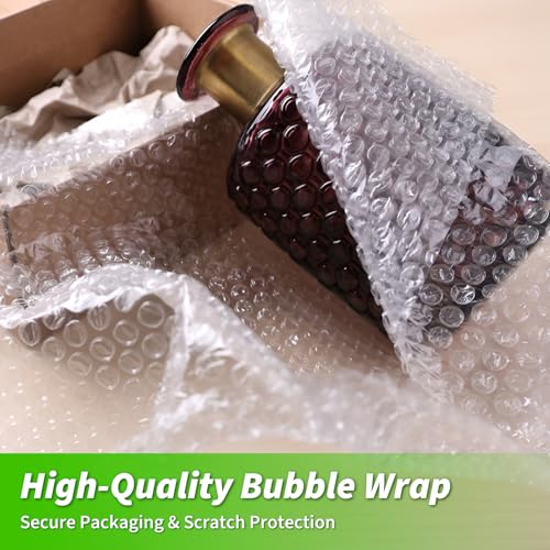Rierousy Bubble Wrap Roll 10m L x 20 cm W, noppenfolie umzug, Packaging Film, luftpolsterfolien verpackungsmaterial rolle, PE polsterfolie 2 Roll for Moving, Shipping & Packaging