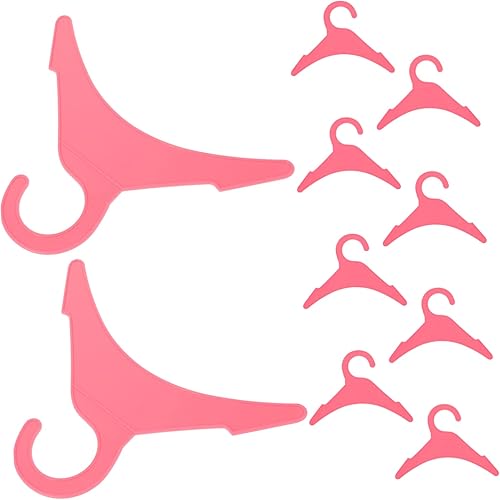 Miniatura 3 de POPETPOP Perchas de ropa para mascotas, 20 piezas de perchas de ropa para mascotas, percheros de secado para cachorros, mini perchas de muñeca de
