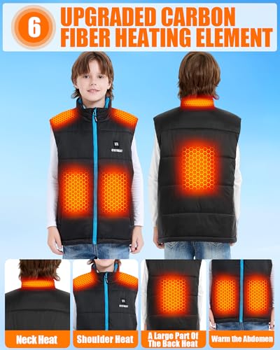 Upgrade Kids Heated Vest - Boys and Girls Quilted Lightweight Heating Jacket Coat, Upgraded 7.4V Battery Pack2