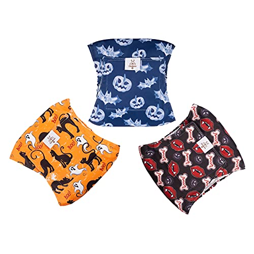 Image of CuteBone Halloween Male Dog Diapers Belly Bands 3 Pack for Male Dogs Wraps Washable Doggie Pants DM22XS
