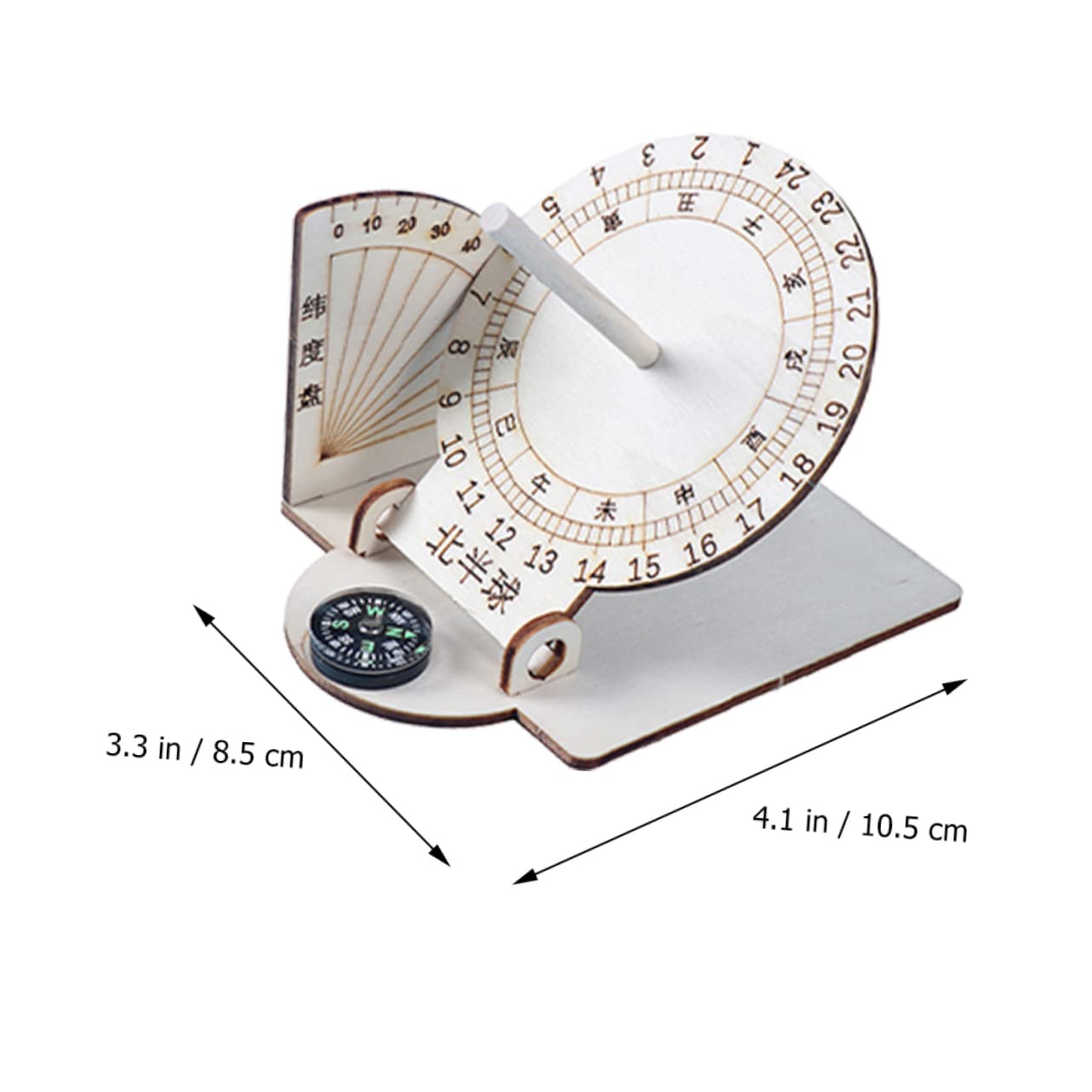 iplusmile 2pcs DIY Assembling Teaching Home Decor Ancient Sundial Clock Sundial Ornament DIY Sundial Clock Equatorial Sundial Clock Scientific Sundial Child Toy Puzzle Wooden - Image 3