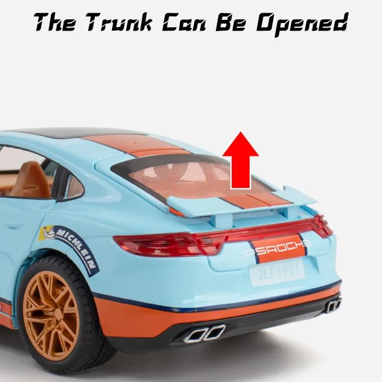 Image of Alokik Enterprise 1:24 Por-sche Panamera Racing Sport Diecast Metal Pull Back Car with 6 Openable Doors with Sound and Light Toy Decoration car Best Gift Toys for Kids 【Color As Per Stock】