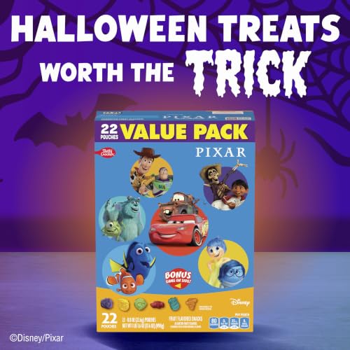 Disney Pixar Fruit Flavored Snacks, Gluten Free, Value Pack, 22 ct, 17.6 oz | Great for Trick-or-Treat, Gluten-Free & Fat-Free, No Colors From Artificial Sources, Excellent Source Of Vitamin C - image 6
