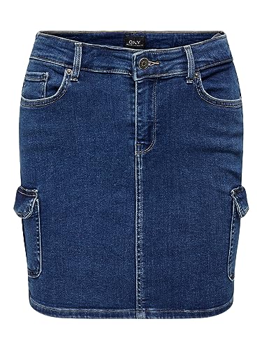 Only Onlmissouri Life Reg Co B Skirt AZ Box Falda Vaquera, Medio De Mezclilla Azul, 38 para Mujer