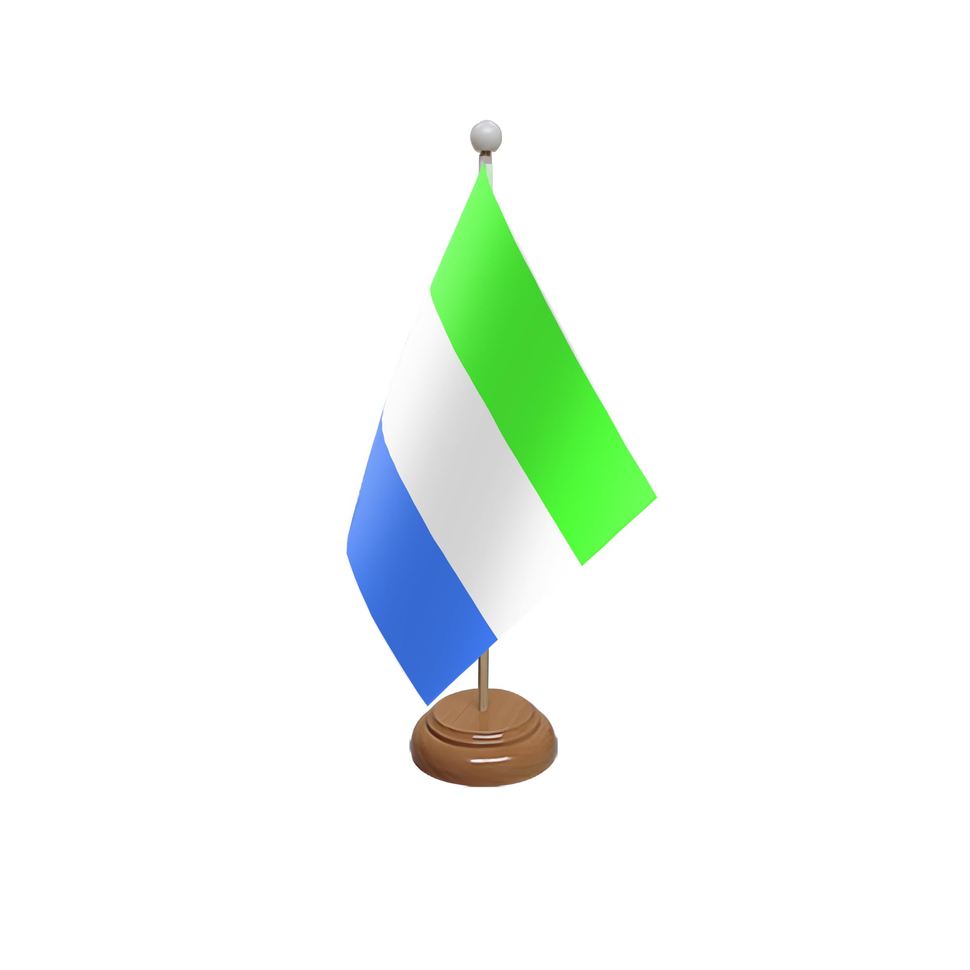 Flagtex Sierra Leone Wooden Table Flag With Wooden Base