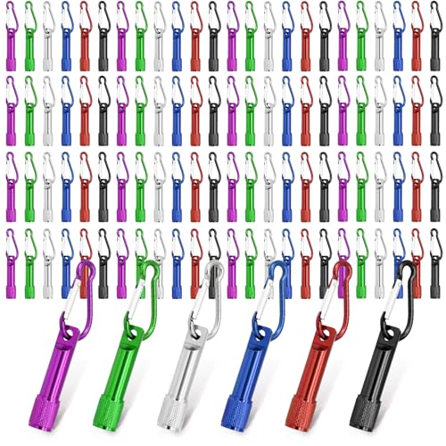 Porte-clés lampe LED ultra lumineuse de secours antichoc avec mousqueton métallique pack de 150