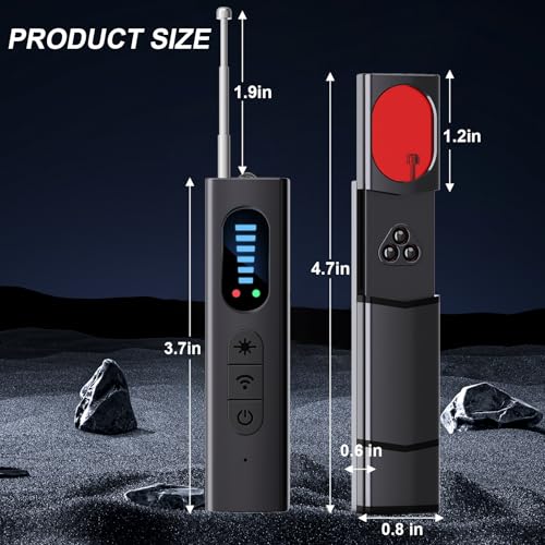 Huspur HUSPUR087 Hidden Camera Detectors,Spy Camera Finder,Portable Hidden Bug And Camera Detector,5 Levels Sensitivity 4 Modes,Wireless Rechargeable thumb #1