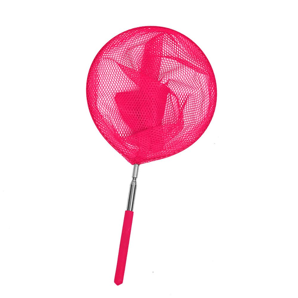 UUYYEO 2 Pcs Kids Telescoping Fishing Nets Kids Telescopic Butterfly Fishing Nets Insect Catching Nets with 1 Pcs Folding Bucket Outdoor Tools Pink and Purple