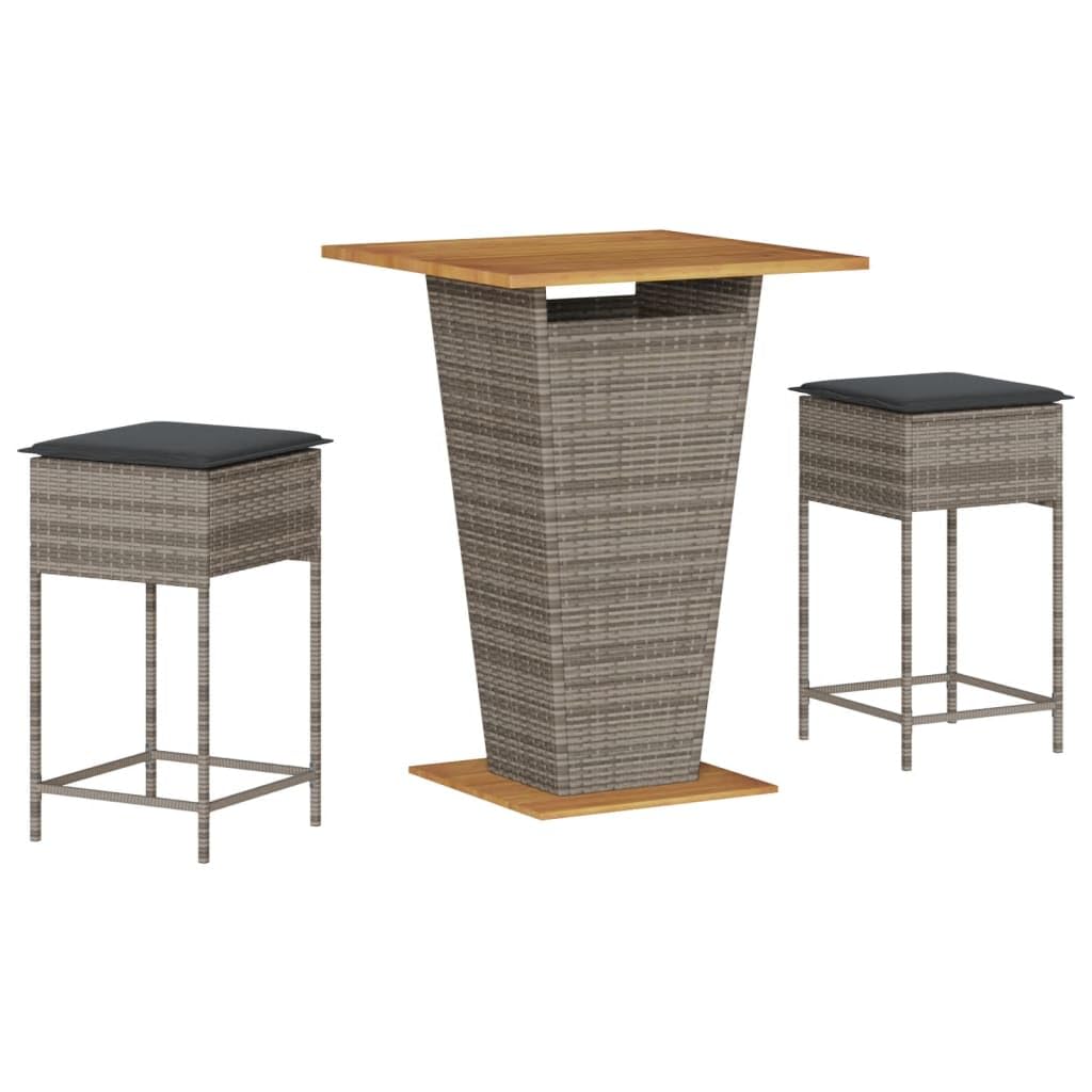 Ensemble de bar de patio en résine tressée pour créer un coin détente avec coussins